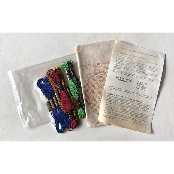 Vintage Cross Stitch Kit Pennsylvania State Bird And Flower Jane Snead Samplers - Picture 7 of 8